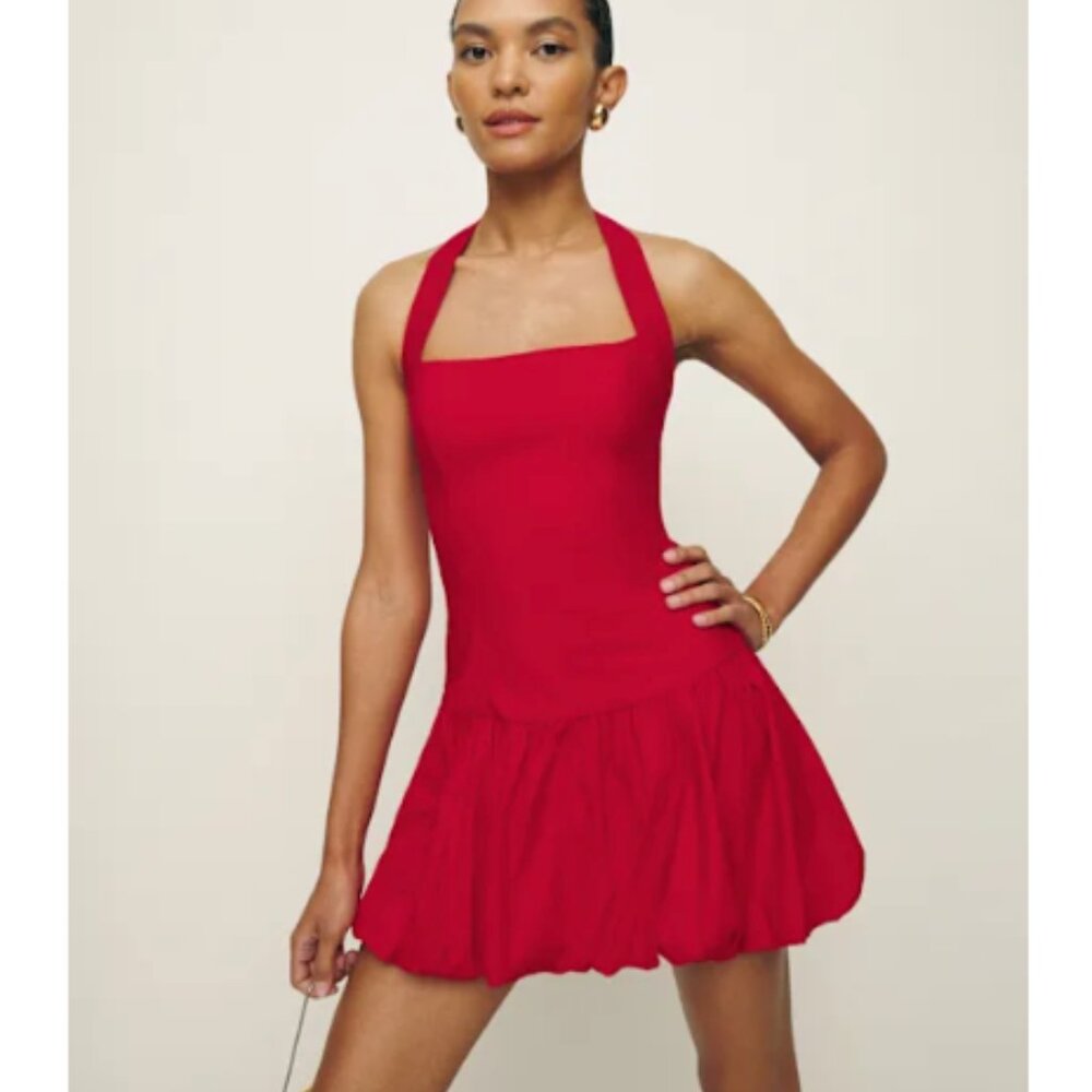 Reformation Petites Babette Dress Cherry - Size 2P